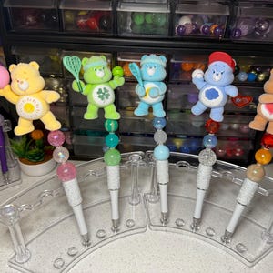 Care Bears beaded pens
