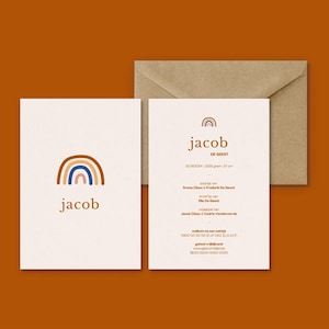 Anuncio de nacimiento | Tarjeta de anuncio de nacimiento editable | Anuncio de bebé minimalista | Descarga instantánea | A6 | Plantilla Canva | holandés e inglés