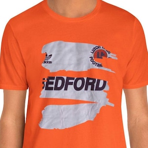 Luton Retro Town Kit 1988 T Shirt, Hatters Football Soccer Home Tee Shirt, Grimes Stein Football Supporter T-shirt, Kenilworth Road Soccer
