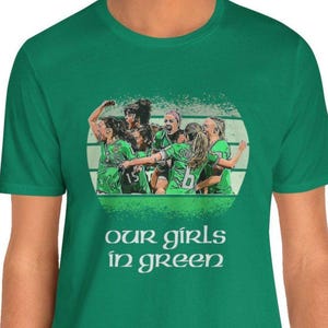 Ireland Women&#39;s Football Tee, Girls in green Fan T shirt, Eire Soccer World Cup Euros T-shirt, Girls Footy, Katie McCabe Irish Football team