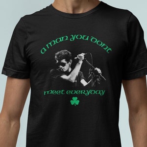 Shane MacGowan inspired T Shirt, Saint Patrick&#39;s Day Tee Shirt with a Pogues feel, Irish Music Tee, Christmas Birthday Gift for Him or Her