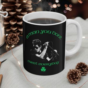 Shane MacGowan inspired Black Coffee Mug, Saint Patrick&#39;s Day Tea cup with a Pogues feel, Irish Music Pogue Mahone Gift for Ireland Lovers