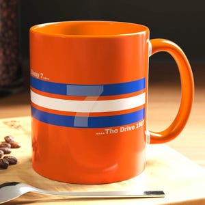 Denver Football Fan Coffee Mug, Broncos John Elway Tribute 7 The Drive Cup, American Football, Game day Brew Mug for Orange Crush Mile High