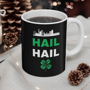 Celtic Hail Hail Coffee Mug, Football Gift for Glasgow Soccer FC Fan, Hoops Bhoys  Mug for Green and white Footy Supporter, 11oz Mug Celts
