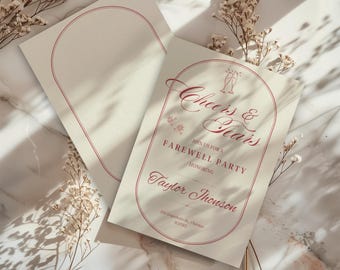 Farewell Party Invite Modern Going Away Party Invitation Editable Cheers and Tears Moving Away Invitation Printable Farewell Party Template