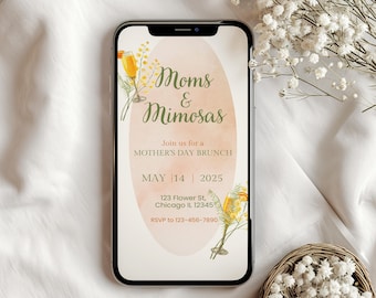 Floral Mother's Day Brunch Invitation, Moms & Mimosas (Digital)