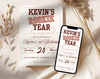 Modern Basketball Birthday Invitation Template (Digital Download)