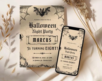 Editable Spooky Halloween Party Invitation Template (Digital Download)