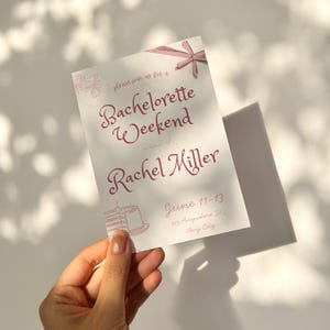 Hand Drawn Style Bachelorette Invitation & Itinerary Template, Handwritten Bachelorette Invite, Downloadable Bachelorette Party Invite