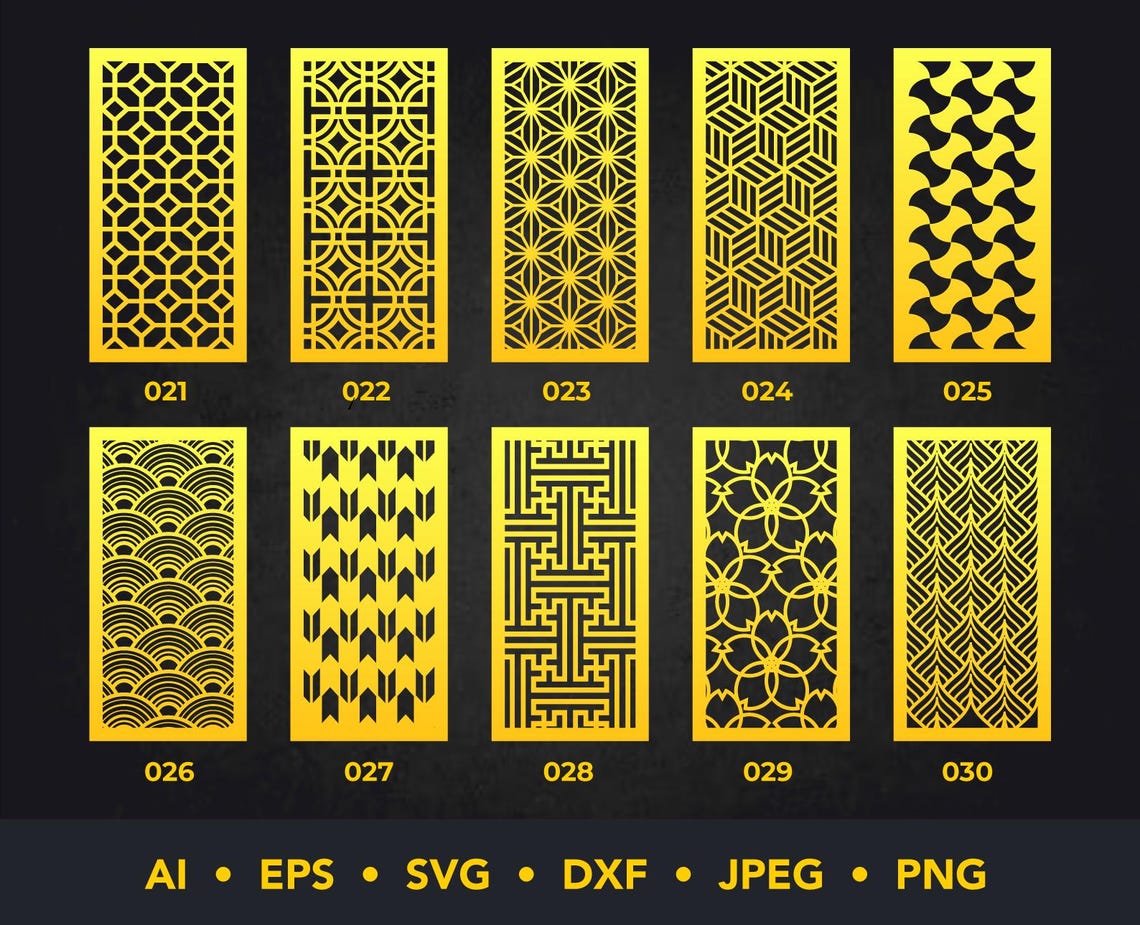 CNC Templates for Laser-cut Panel Set - 50 Decorative Screens, Panels ...