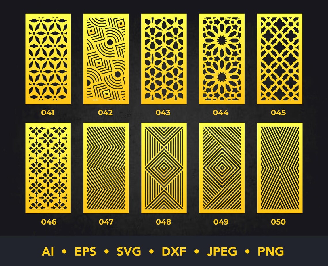 CNC Templates for Laser-cut Panel Set - 50 Decorative Screens, Panels ...