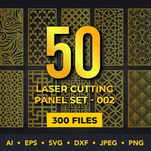 CNC Laser-Cut Panel Set - 50 Decorative Screens, Panels & Room Partitions