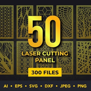 CNC Templates for Laser-Cut Panel Set - 50 Decorative Screens, Panels & Room Partitions
