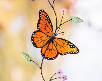 Mini Butterfly Stained Glass Suncatcher , Gifts For Mom , Stained Glass Window Hangings , Monarch Butterfly Ornament , Goddaughter Gift