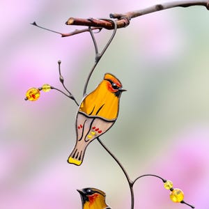 stained glass gift for bird watching lover