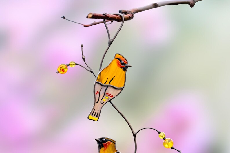 stained glass gift for bird watching lover