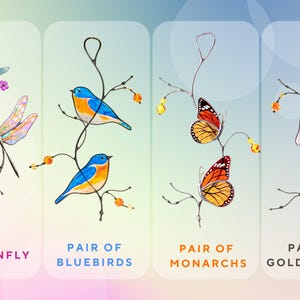 Cardinal Stained Glass Bird Watching Gift , Stained Glass Window Hangings , Cardinal Wall Hanging , Christmas Gifts image 4