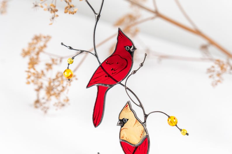 real stained glass bird suncatcher as a gift for Mothers Day