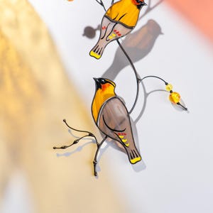 Stained glass birds made of real stained glass