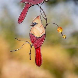 Stained Glass Window Hangings for Cardinal Sympathy