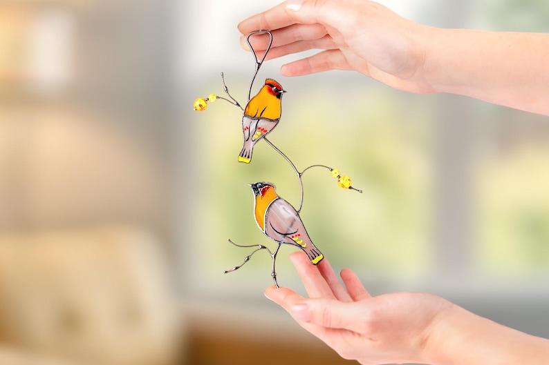 Custom Suncatcher Stained Glass Bird