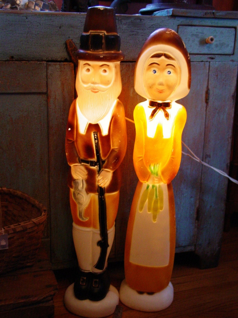 VINTAGE THANKSGIVING PILGRIM BLOW MOLDS Etsy