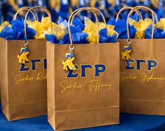 Sigma Gamma Rho Custom Probate Gift Bag | Personalized SGRho Crossing Bag | Soror Reveal Gift | Line Sister Gift | ΣΓΡ Sorority Celebration