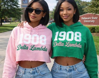 AKA Cropped Hoodie –  AKA Hoodie for Sorors University | College | Graduate Greek Life Apparel – Alpha Kappa Alpha Sweatshirt