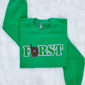 Alpha Kappa Alpha Sorority Gift | 1908 Crew Sweatshirt | AKA1908 Sweater | Alpha Woman | NPHC | AKA | Salmon Pink Apple Green | Skee-wee