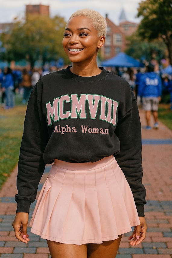 Alpha Kappa Alpha Sorority Gift 1908 Crew Sweatshirt AKA1908