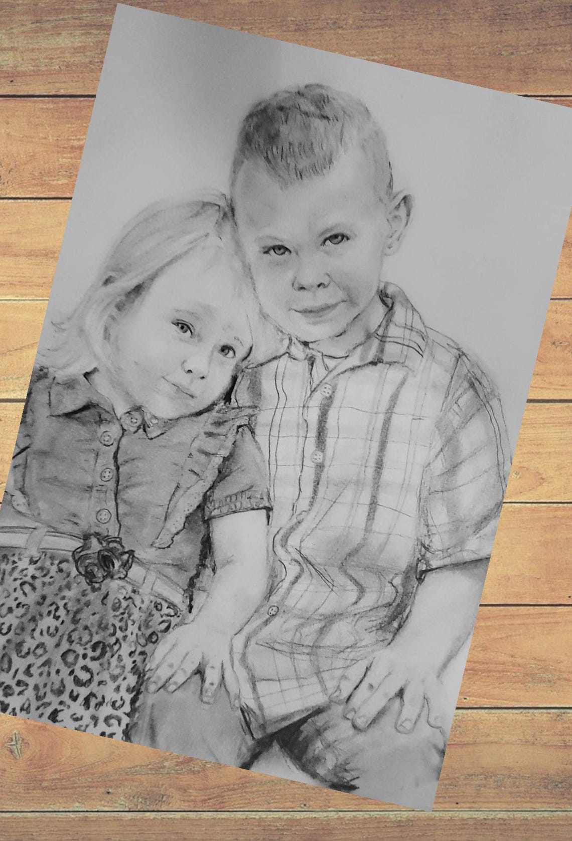 Custom Hand-drawn Graphite Portrait – Personalized Art, Family Memorial ...