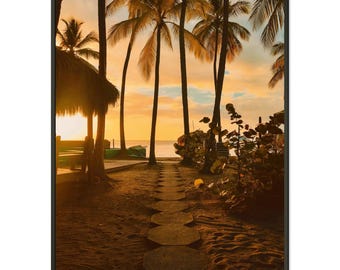 Sista ljuset i Saint Lucia Inramat konstfotografitryck