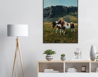 Inramat tryck med isländska hästar av LM Photography