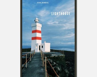 Fotografitryck från Islands fyr | Inramad väggkonst med kustmotiv
