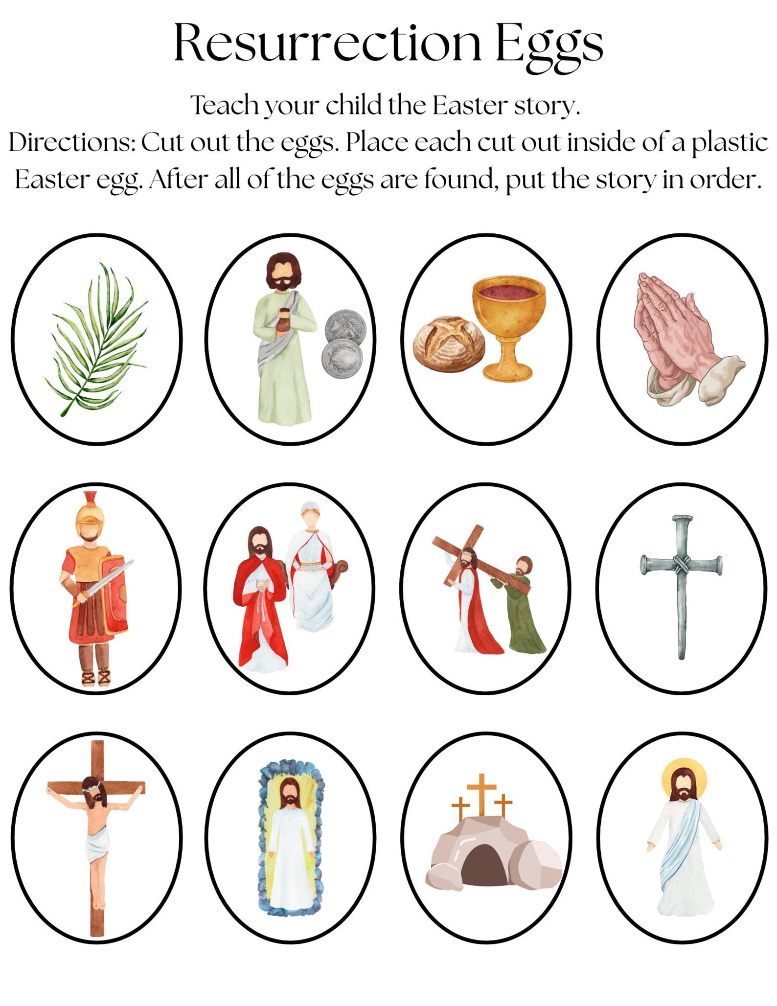 Resurrection Egg Inserts Printable | Easter Story Cards for Kids ...