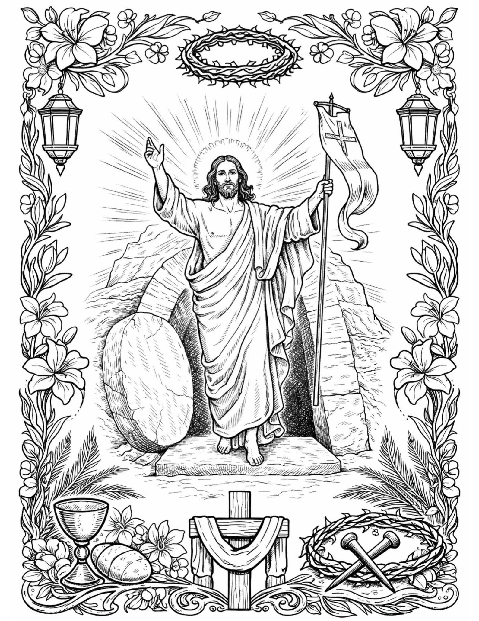 Resurrection of Jesus Coloring Page | Liturgical Year - Etsy