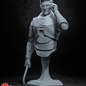 Gordon Freeman Bust Resin Miniature Figurine | Half-Life | Game Character Gift for Him Her Birthday Gift Christmas Anime
