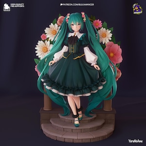Hatsune Miku Resin Miniature Figurine Game Character Gift for Him Her Birthday Gift Anime