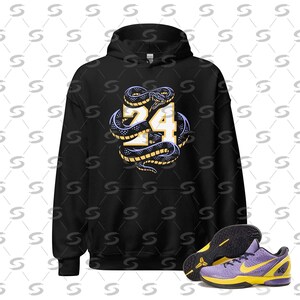 Kobe 24 T-Shirt Hoodie passend zu Kobe Sneaker lila und gold