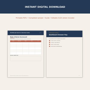 Digital download summary with printable files, example, guide, and included spreadsheet where applicable.