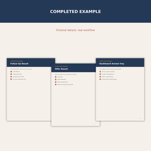 More fictional completed sample pages demonstrating the final customer result.