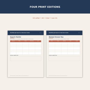 US Letter and A4 page editions in both color and low-ink layouts.