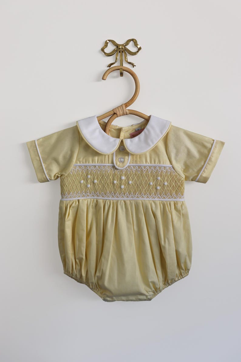 Benedict Corduroy Handsmocked Bubble Romper main image 1