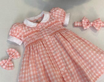Smocked Gingham Baby Dress