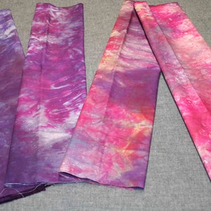 Hand dyed fat quarter bundle of 4 -fuchsia to blue violet