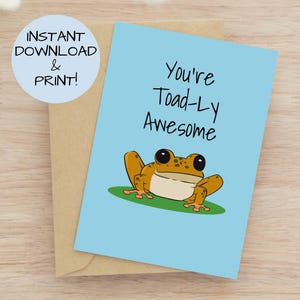 Funny Toad afscheidskaart, Toadly Awesome-kaart, afscheidskaart