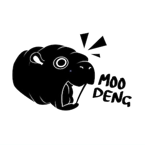 Naklejka samochodowa Moo Deng, kalkomania