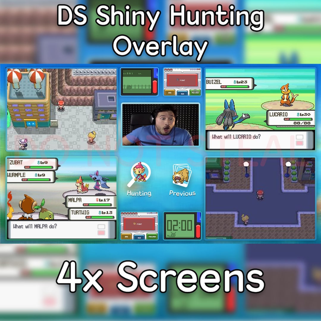 Pokémon DS Shiny Hunting Overlay – 4x Screens + Facecam - Etsy