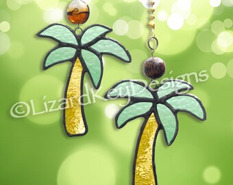 Stained Glass Palm Tree  Ssuncatcher, ornament, fan pull