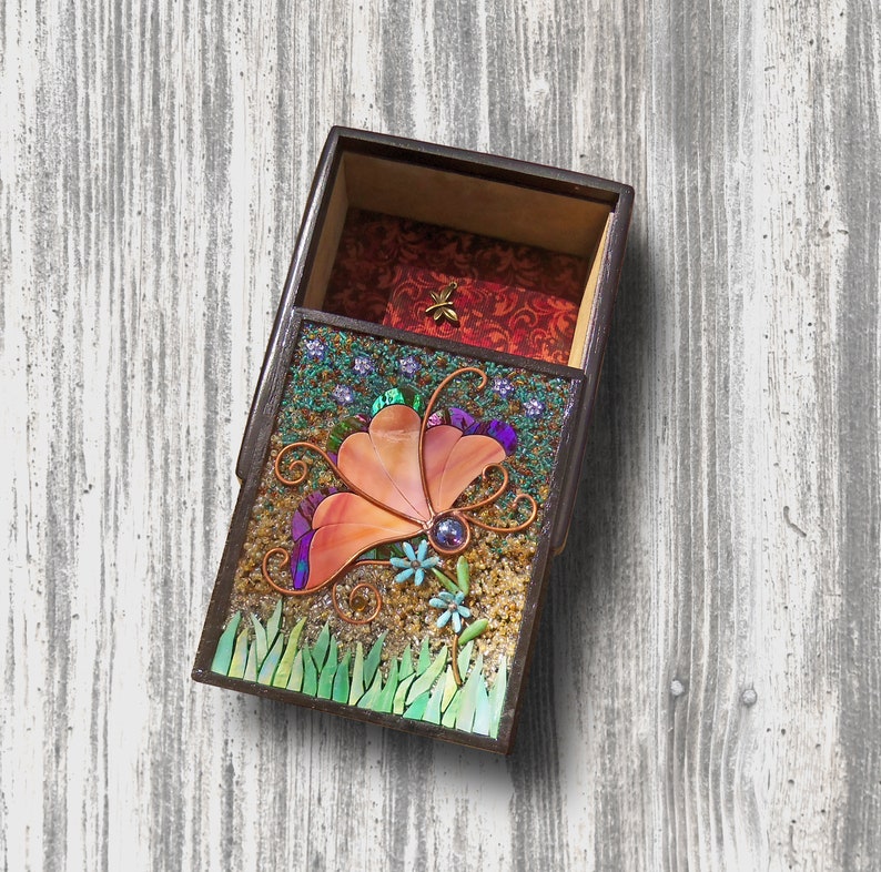 Stained Glass Butterfly Jewelry Memorial Keepsake Gift Box - Etsy